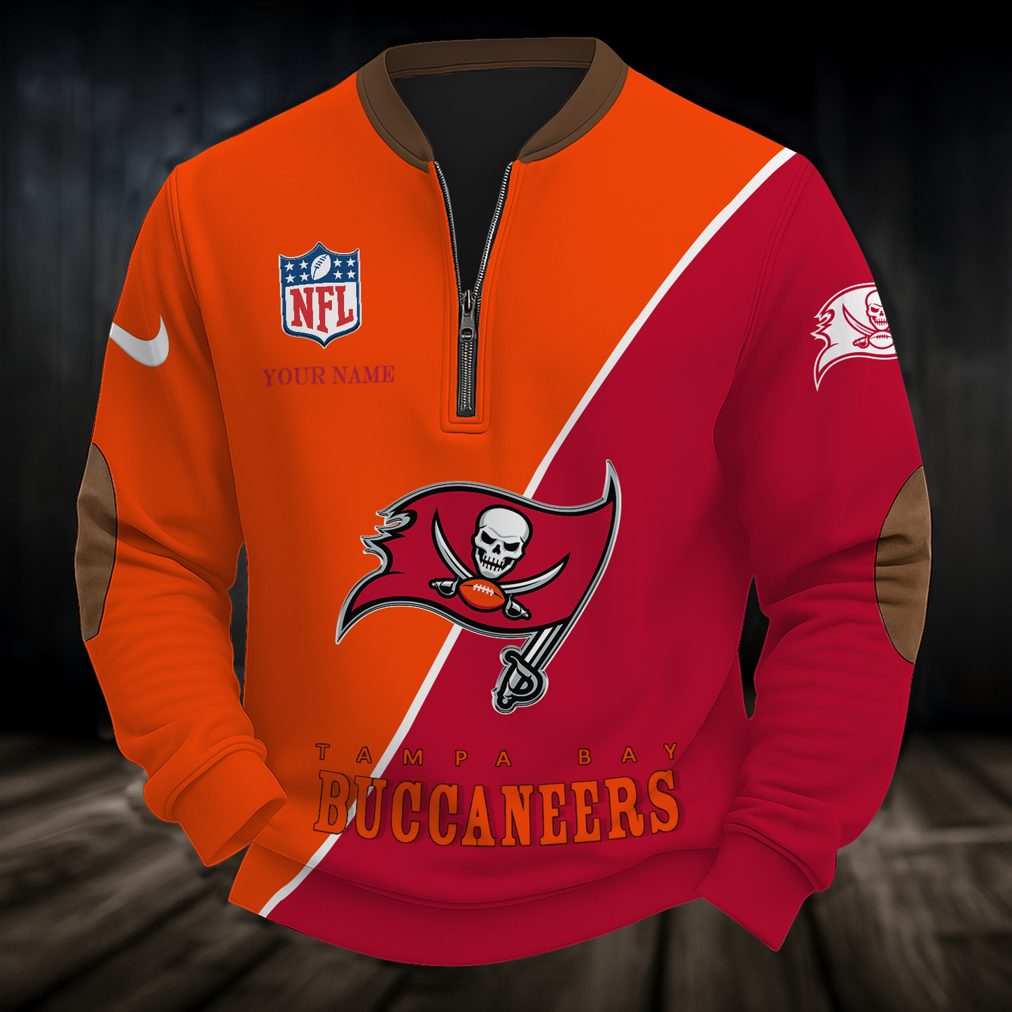 TB x NFL Premium Personalized Game Day Quarter-Zip DatND ThuongNH