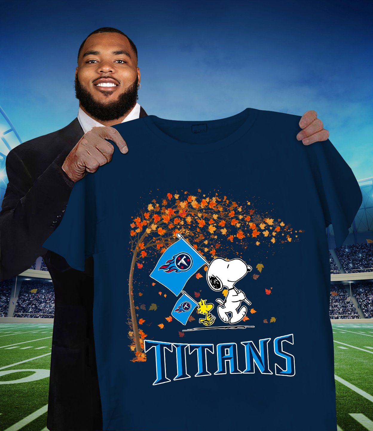 TEN x NFL Snoopy and Woodstock Happy Autumn 2D Shirt DatND ThuongNH