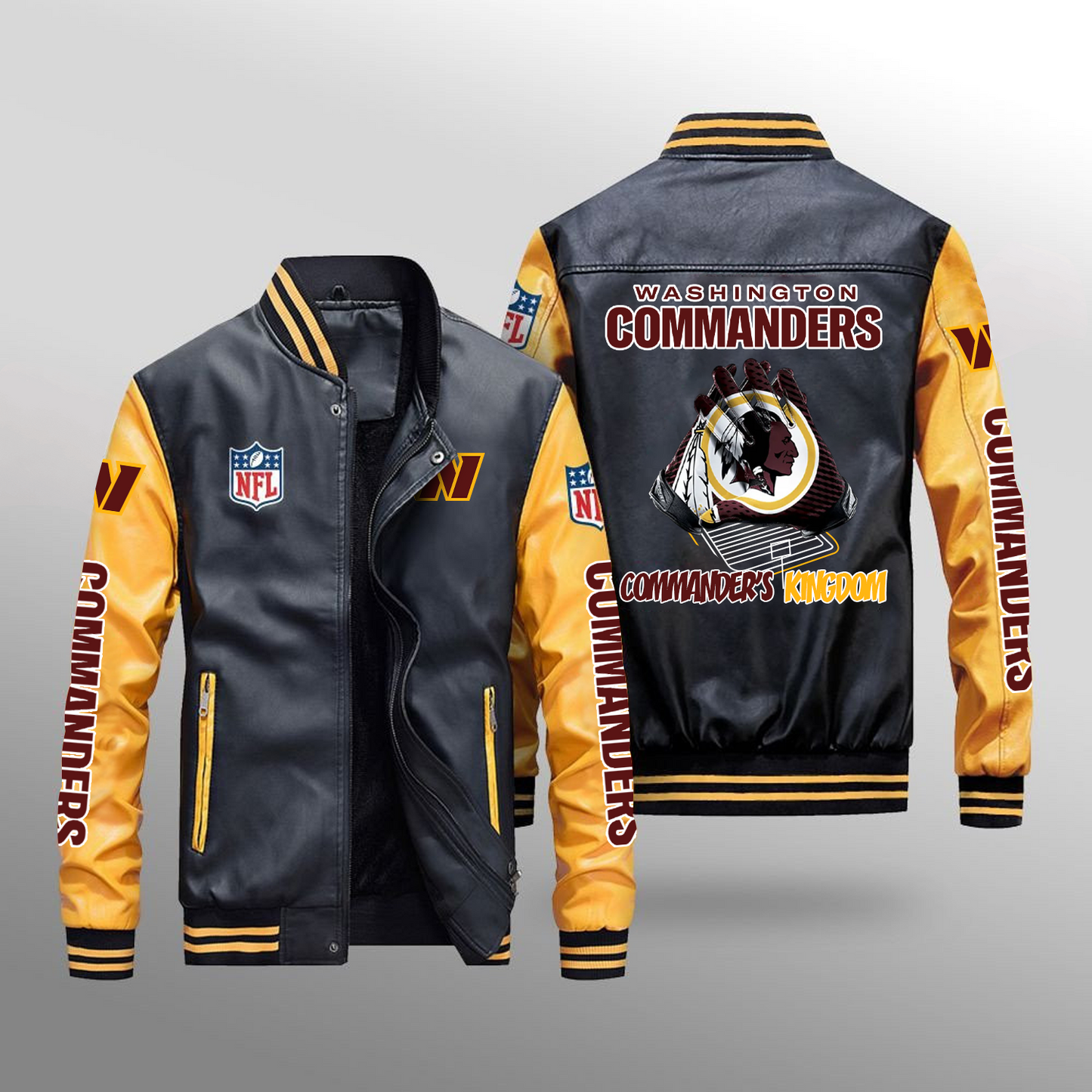WAS x NFL Leather Bomber Jacket DATND TANTD