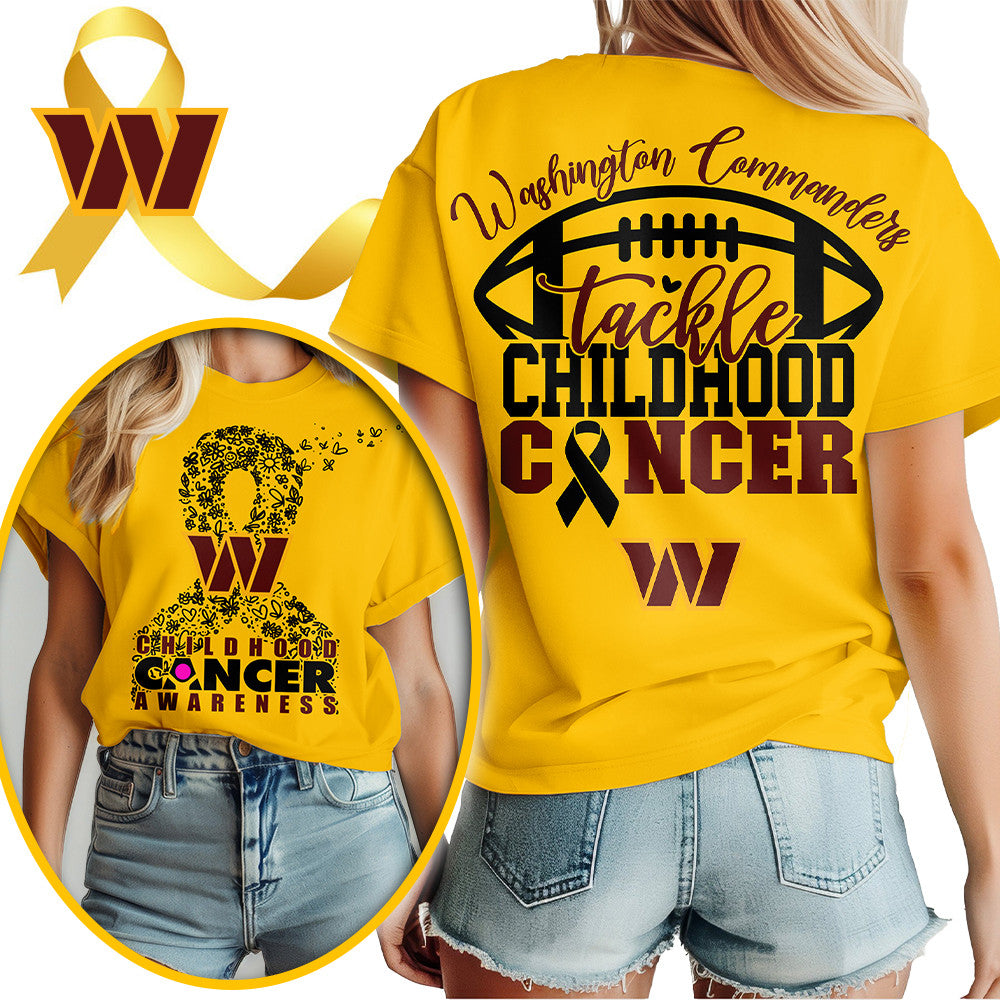 WAS X NFL Premium Childhood Cancer Awareness Month 3D Shirt DatND ThuongNH
