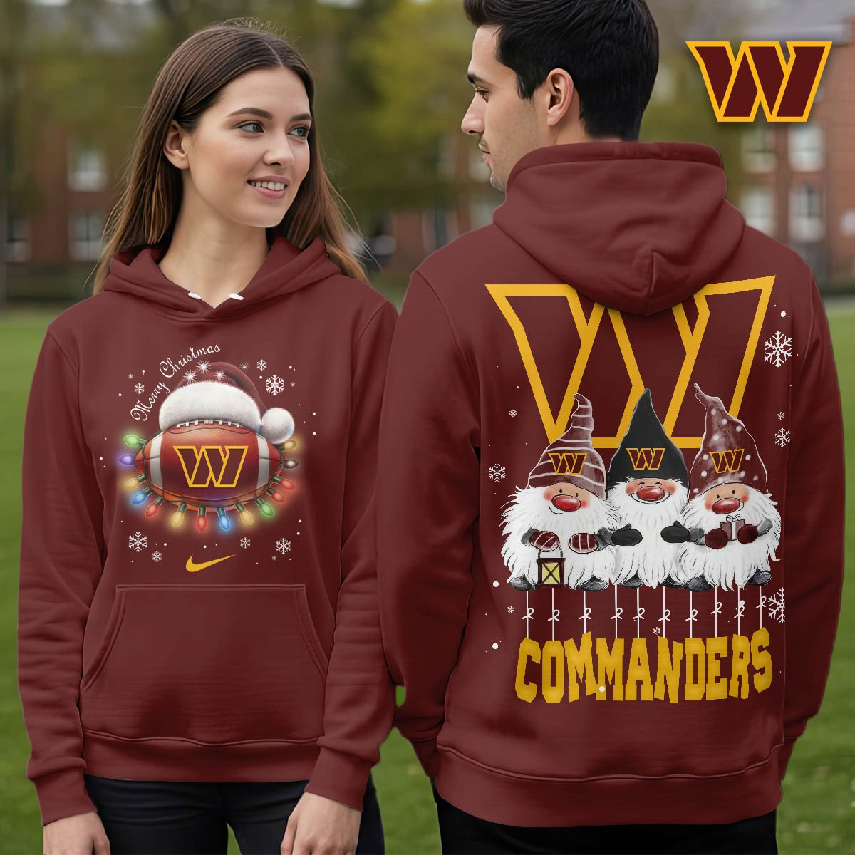 WC Premium NFL Christmas Gnomes Hoodie DDT CTND