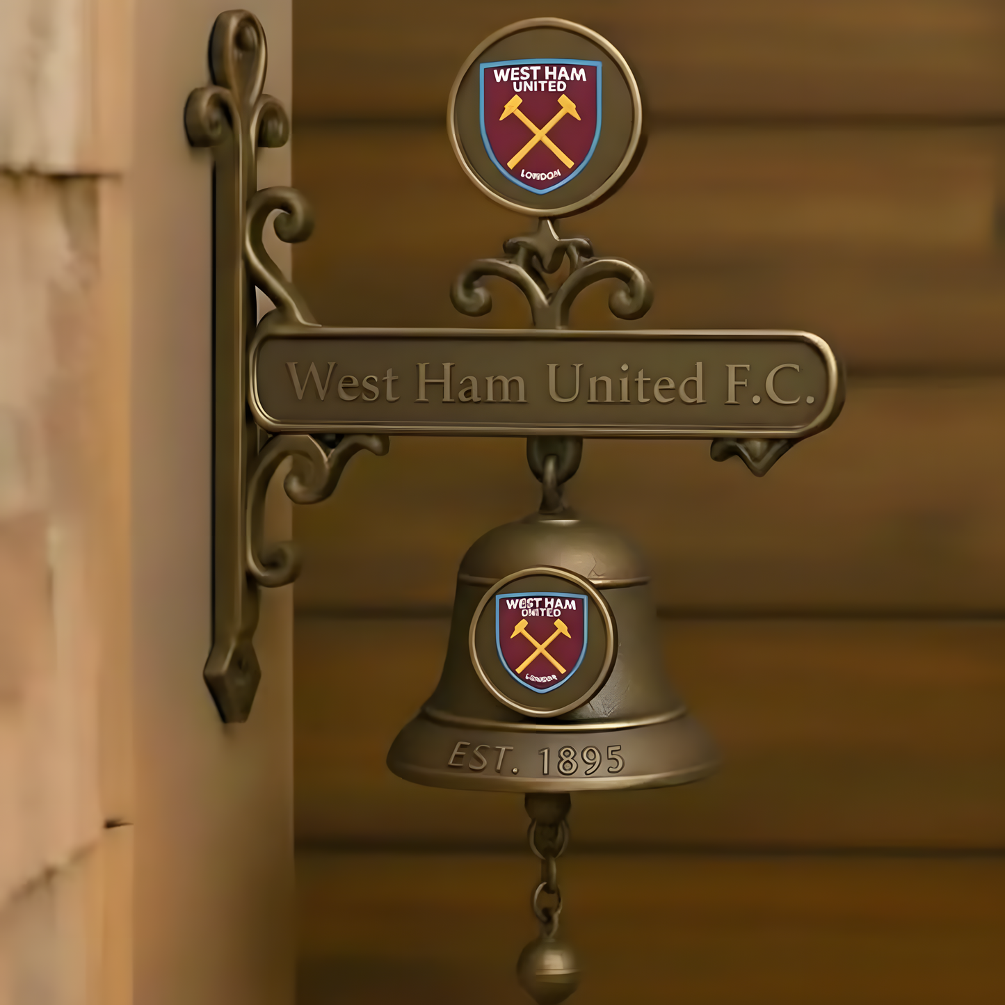 WHU X EPL Vintage Football Club Brass Bell V1 NAK NHT