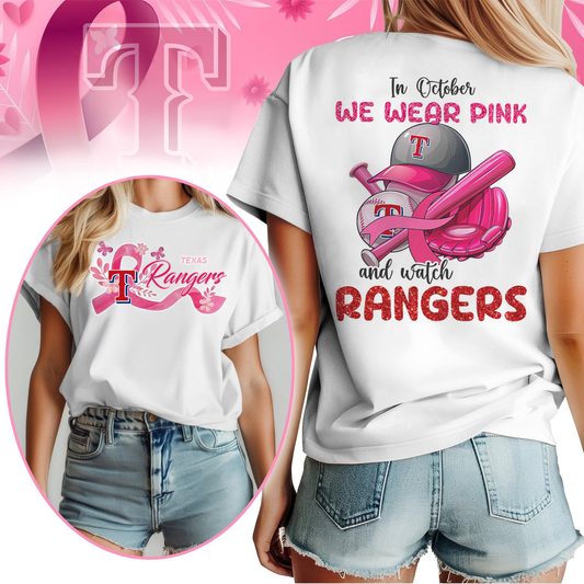 In October We Wear Pink And Watch MLB TR Shirt DDT NTL