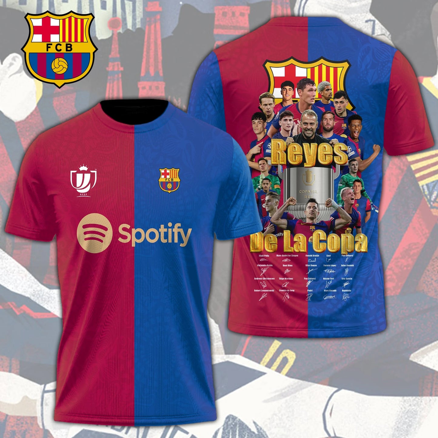 FC Barcelona Campeones La Liga 2024 2025 V16 Shirt DDT