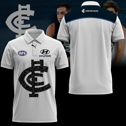 Carlton Football Club AFL Blues Limited Edition Polo Shirt TM - Super Savings When Buying Combo V6