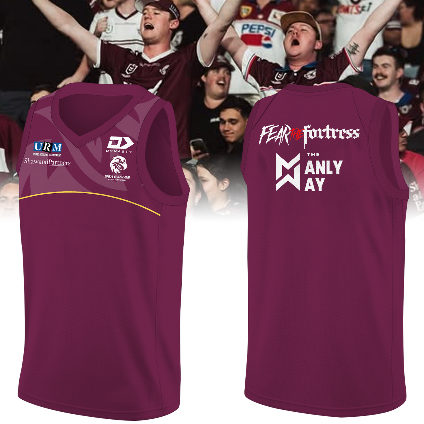 Manly Warringah Sea Eagles Fear The Fortress Jersey NRL V2 TM