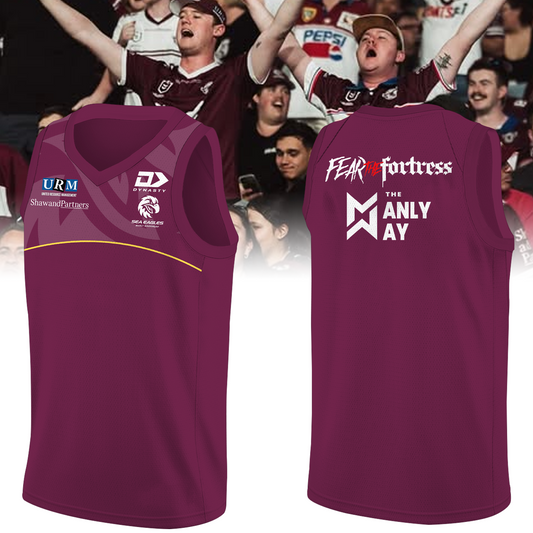 Manly Warringah Sea Eagles Fear The Fortress Jersey NRL V2 TM