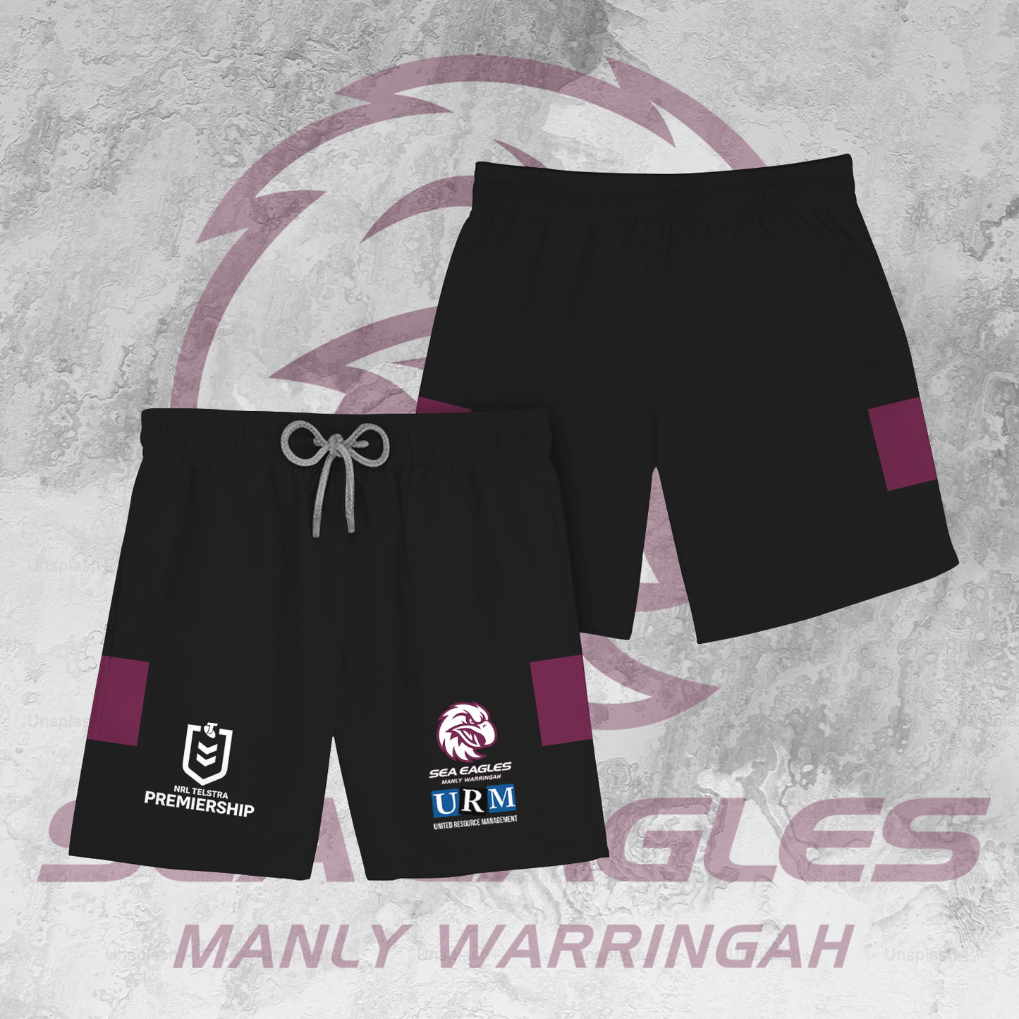 Manly Warringah Sea Eagles NRL 2025 Polo Shirt TM NTA V3