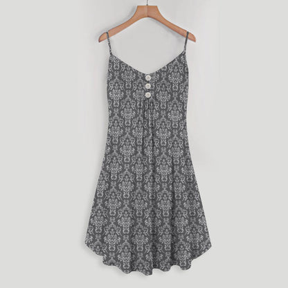 Gray Lover Seamless Spaghetti Strap Summer Dress | Women Sleeveless V Neck Mini Dress