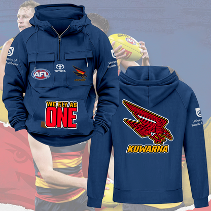 Adelaide Crows AFL 2025 Quarter Zip Hoodie TM NTA V5