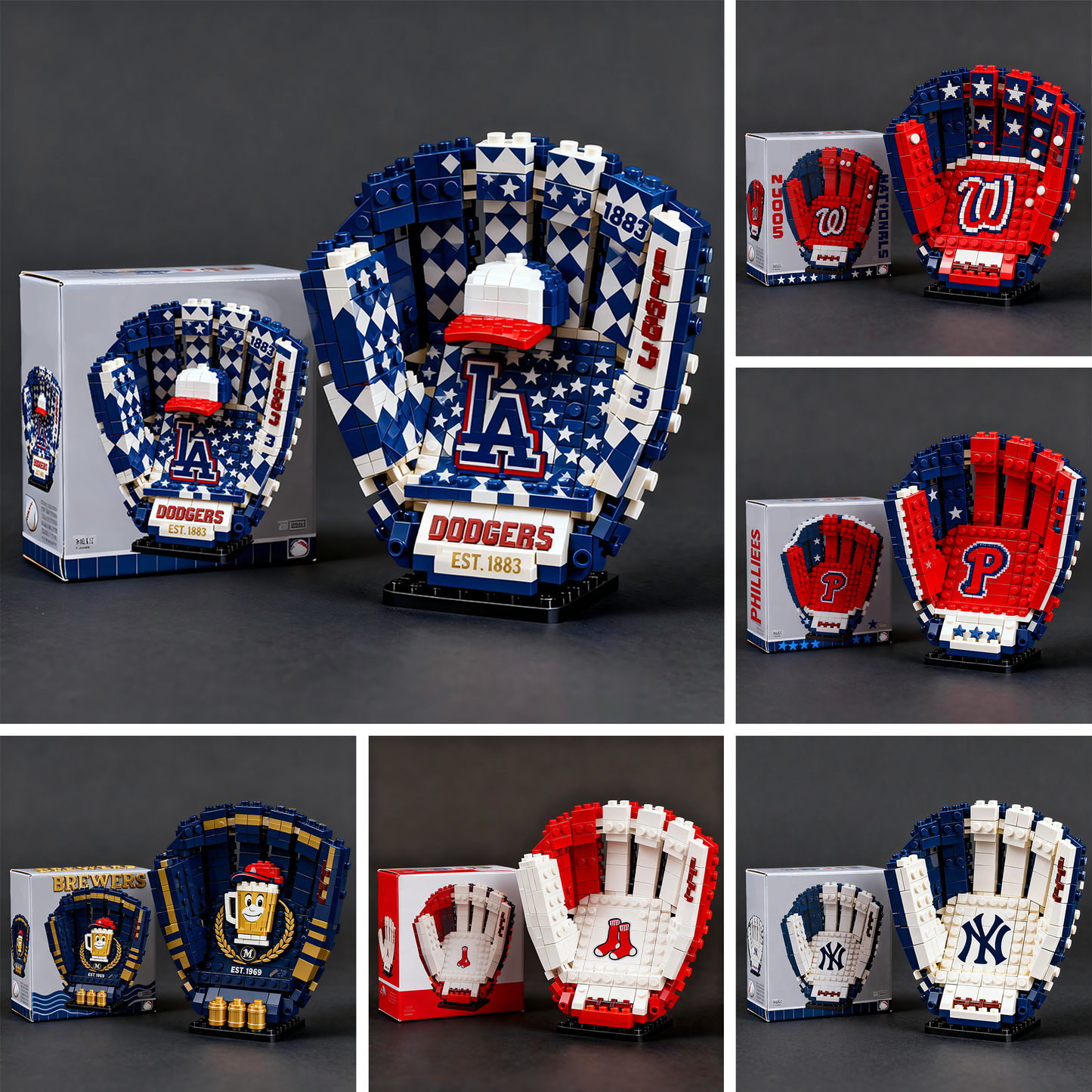 MLB Teams Baseball Glove Building Block Set DDT NTL