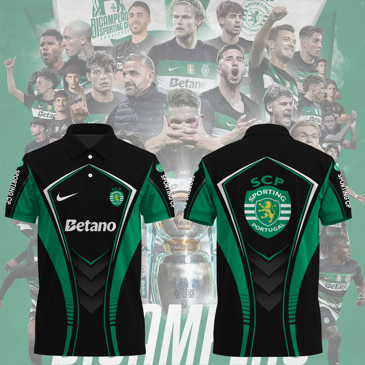 Sporting CP Primeira Liga 2025 Polo Shirt TM NTA V2