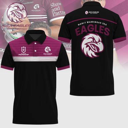 Manly Warringah Sea Eagles NRL Fear The Fortress Limited Edition Polo Shirt TM V13