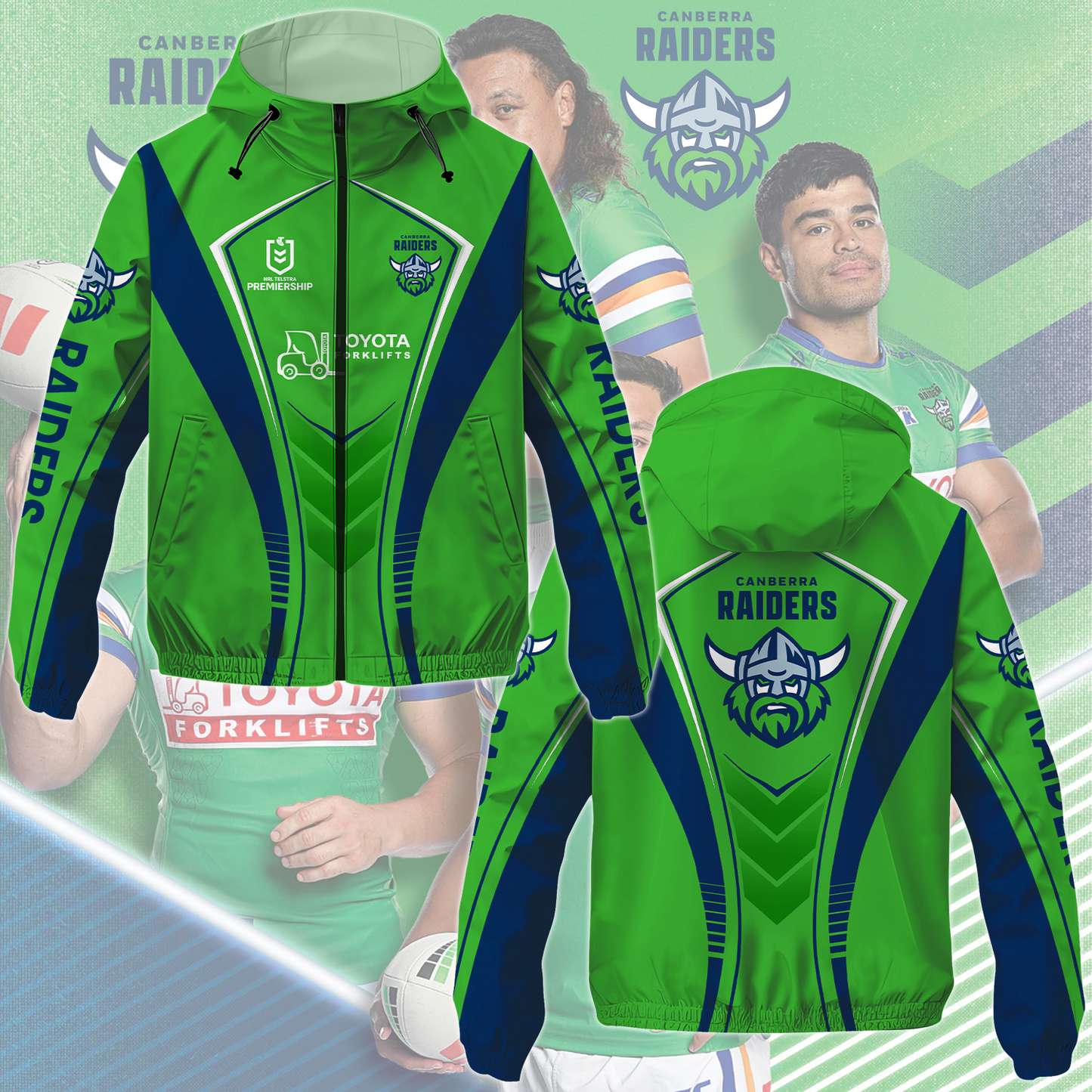 Canberra Raiders NRL 2025 We Are Raiders Windbreaker Jacket TM NTA V3
