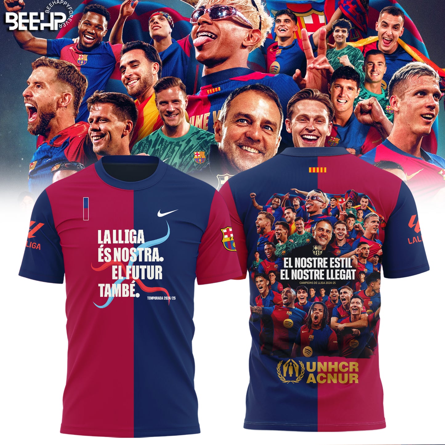 FC Barcelona Campeones La Liga 2024 2025 V6 Shirt DDT
