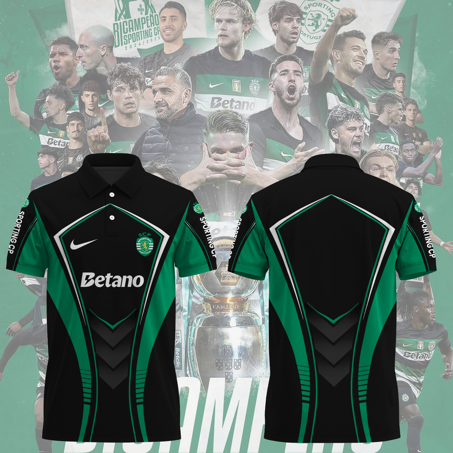 Sporting CP Primeira Liga 2025 Polo Shirt TM NTA V5