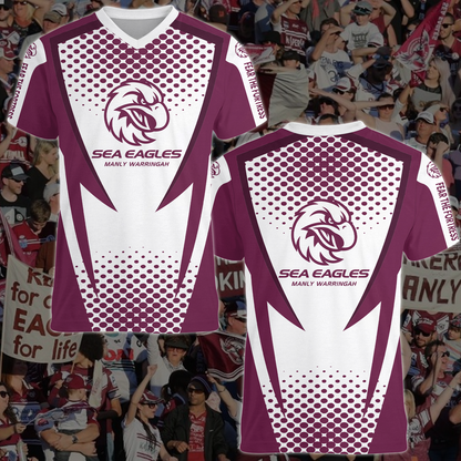 Manly Warringah Sea Eagles NRL 2025 Fear The Fortress T-Shirt TM NTA V1
