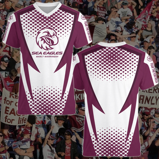 Manly Warringah Sea Eagles NRL 2025 Fear The Fortress T-Shirt TM NTA V2
