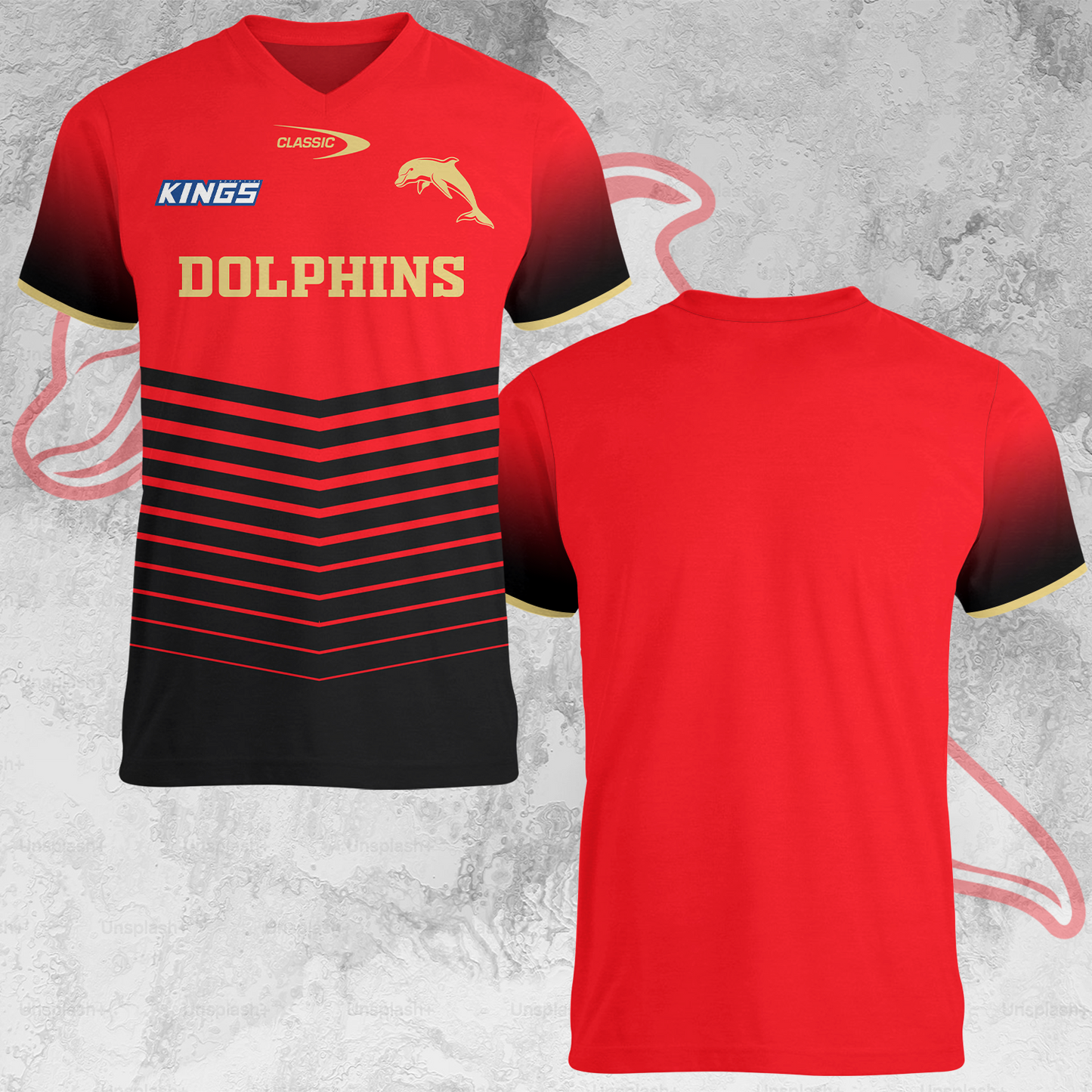 Dolphins NRL 2025 Limited Edition V-neck T-Shirt TM NTA V4