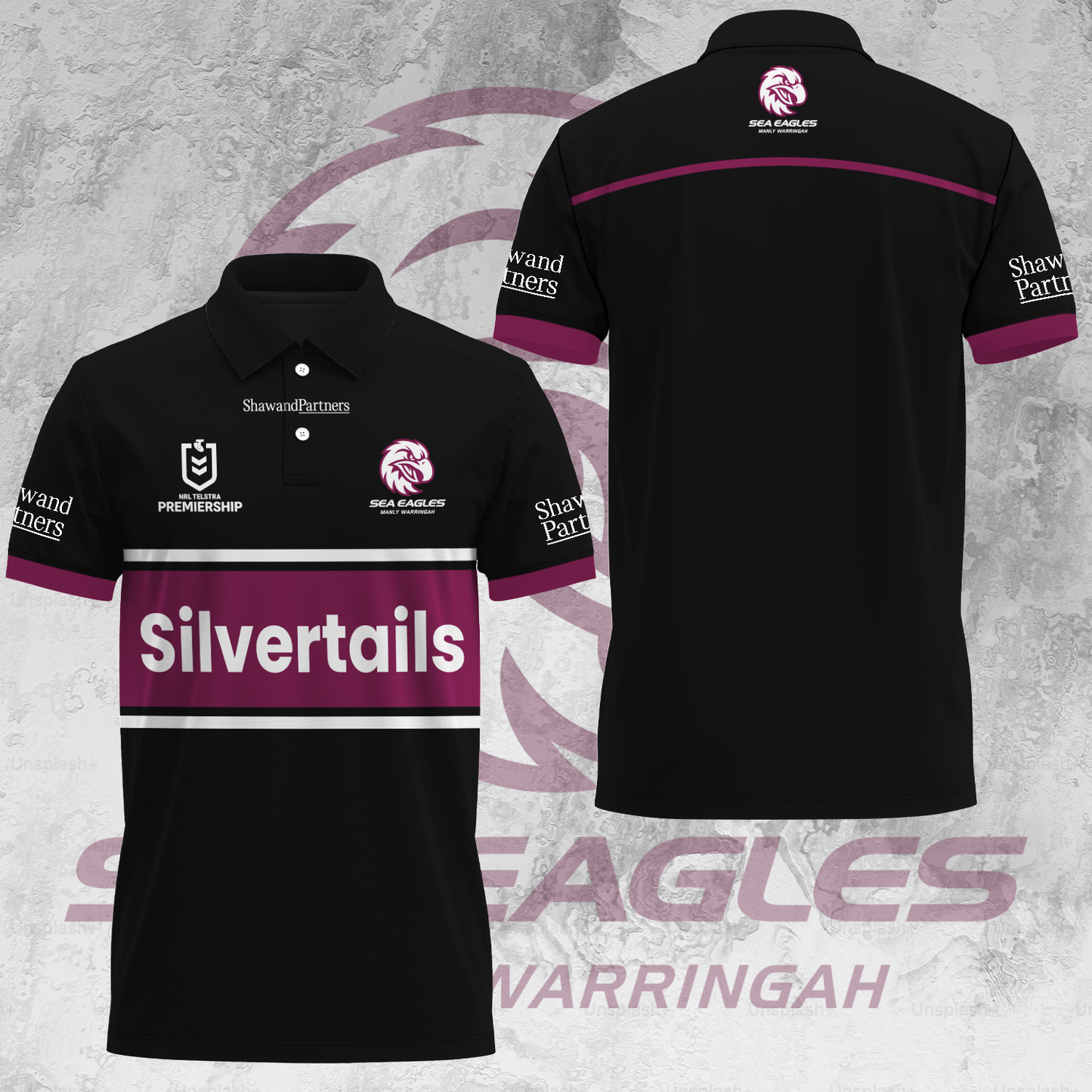 Manly Warringah Sea Eagles NRL Fear The Fortress Limited Edition Polo Shirt TM V27