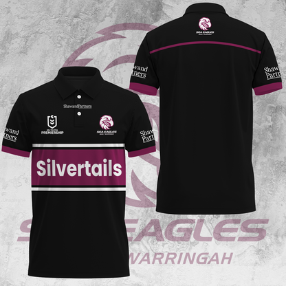 Manly Warringah Sea Eagles NRL Fear The Fortress Limited Edition Polo Shirt TM V27