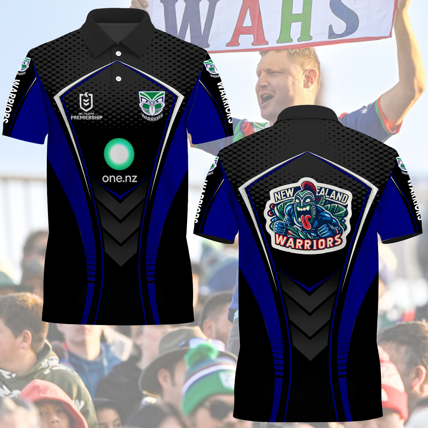 New Zealand Warriors NRL 2025  Limited Edition Polo Shirt TM NTA V3
