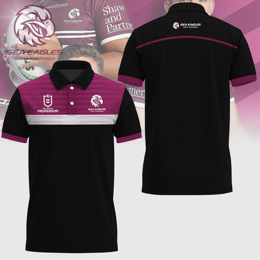 Manly Warringah Sea Eagles NRL Fear The Fortress Limited Edition Polo Shirt TM V14