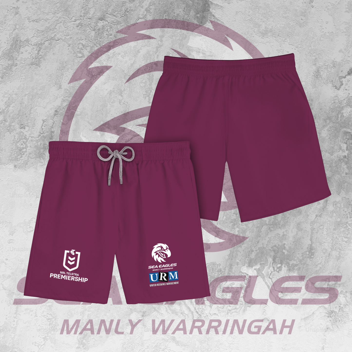 Manly Warringah Sea Eagles NRL 2025 Polo Shirt TM NTA V1