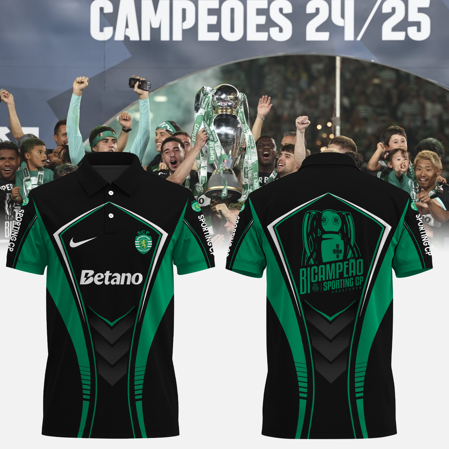 Sporting CP Primeira Liga 2025 Polo Shirt TM NTA V1