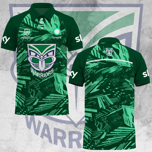 One NZ Warriors NRL 2025 Up The Wahs Limited Edition Polo Shirt TM V10