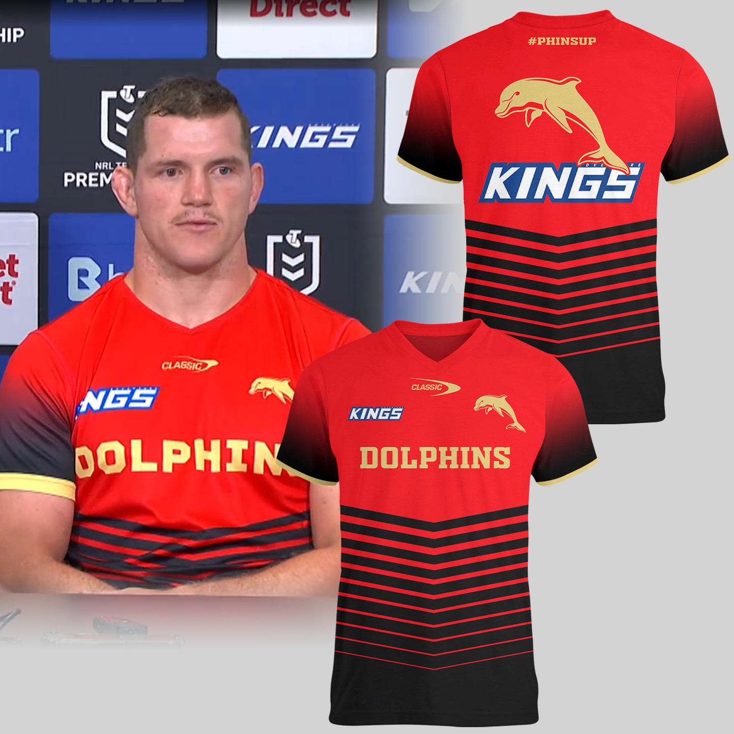 Dolphins NRL 2025 Limited Edition V-neck T-Shirt TM NTA V1