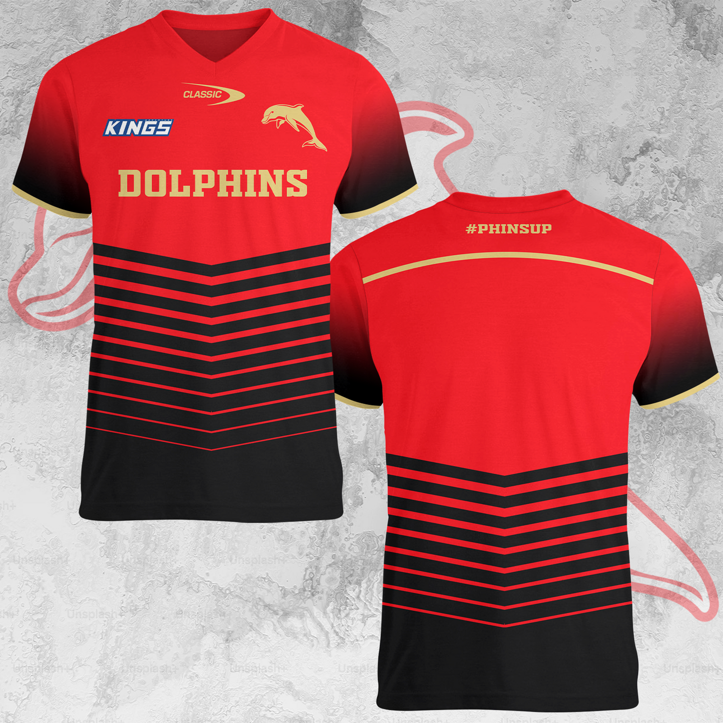 Dolphins NRL 2025 Limited Edition V-neck T-Shirt TM NTA V3