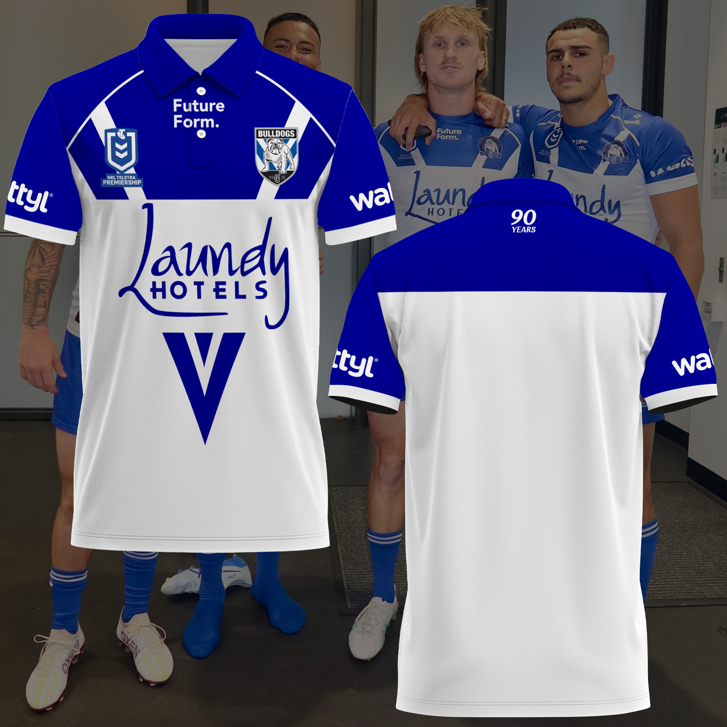 Canterbury-Bankstown Bulldogs NRL 2025 Polo Shirt TM NTA V6