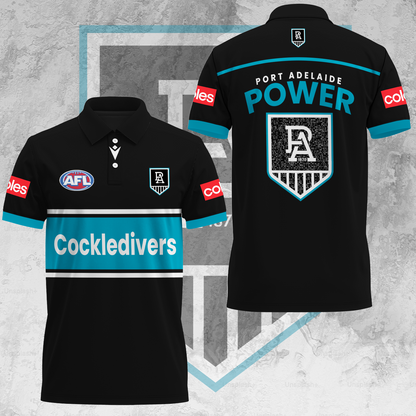 Port Adelaide Football Club AFL Power Special Edition Polo Shirt TM - Super Savings When Buying Combo V3