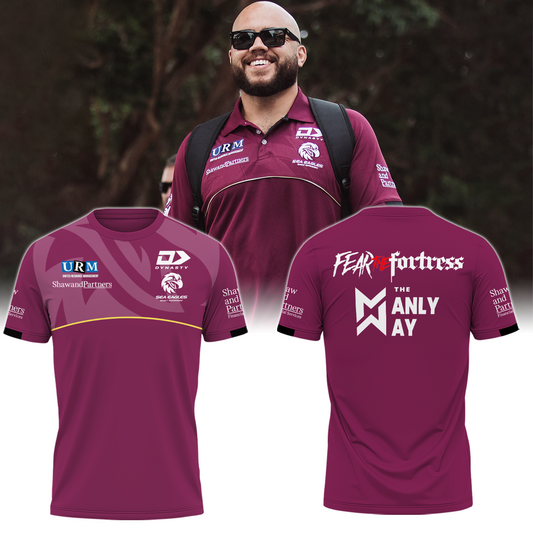 Manly Warringah Sea Eagles NRL Fear The Fortress V2 T-Shirt TM