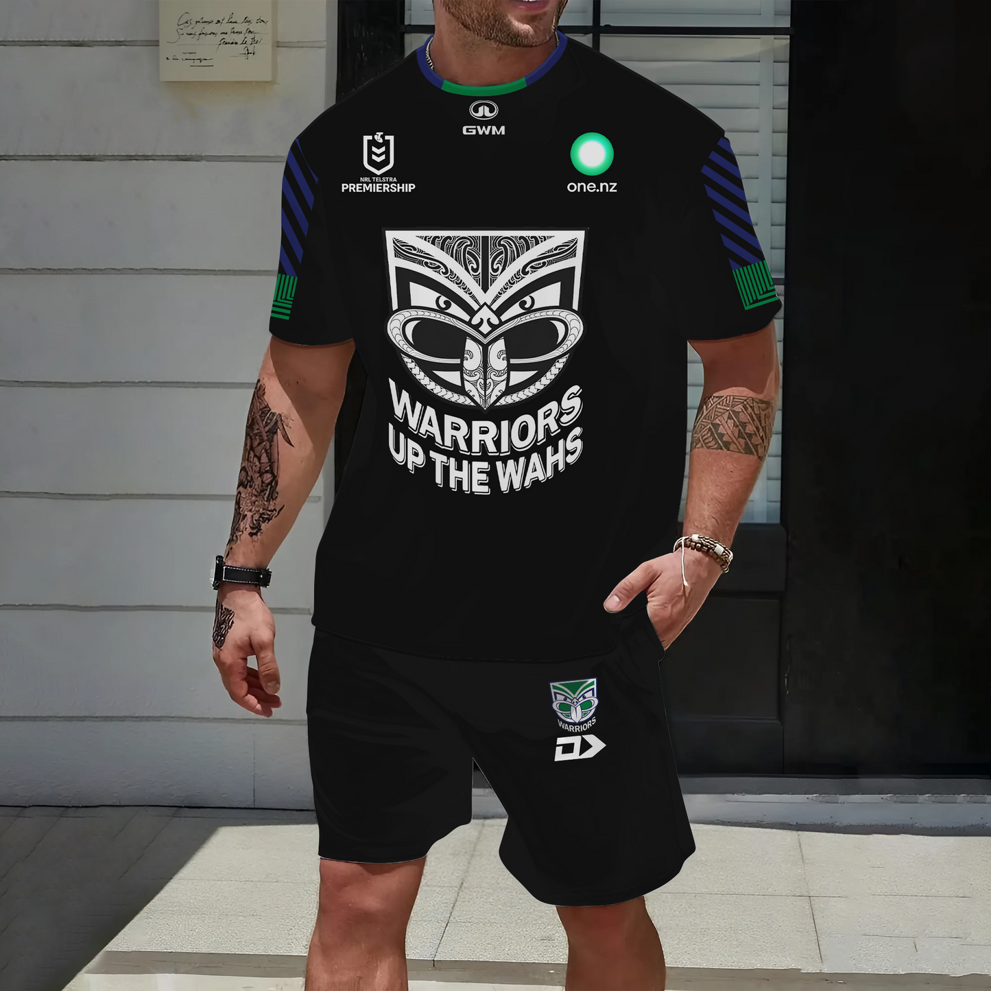 New Zealand Warriors NRL 2025 Up The Wahs Limited Edition Set T-Shirt And Shorts TM NTA V1