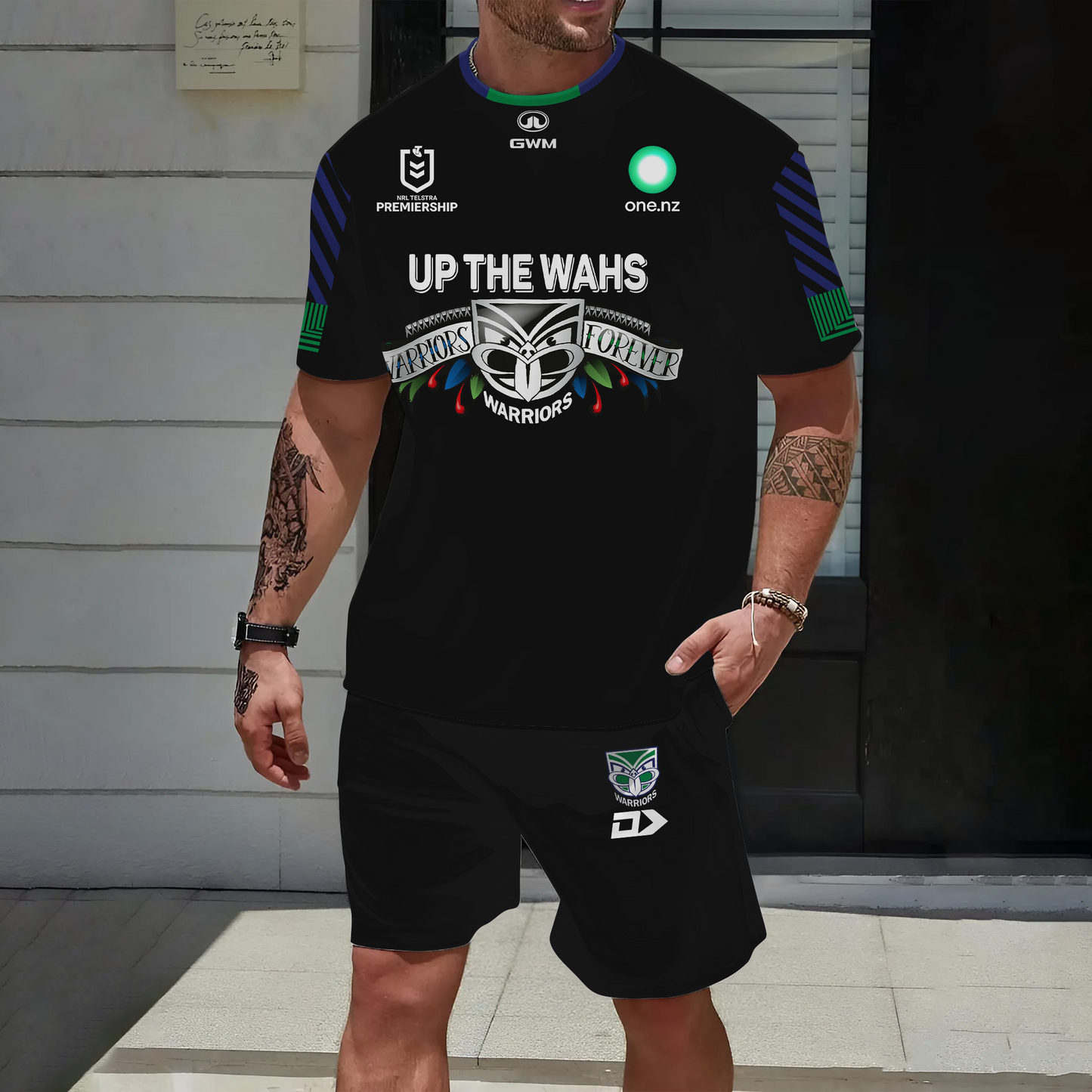 New Zealand Warriors NRL 2025 Up The Wahs Limited Edition Set T-Shirt And Shorts TM NTA V2