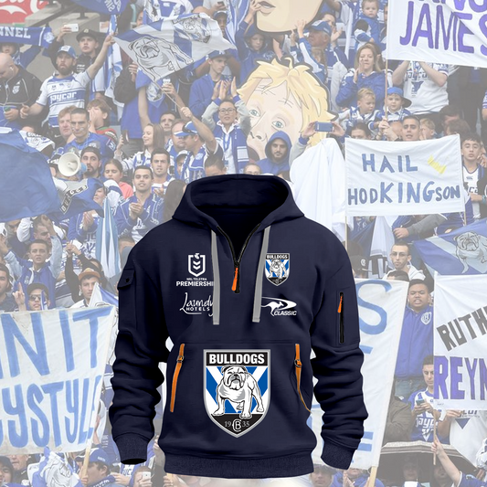 Canterbury-Bankstown Bulldogs NRL 2025 Zipper Hoodie TM NTA V14