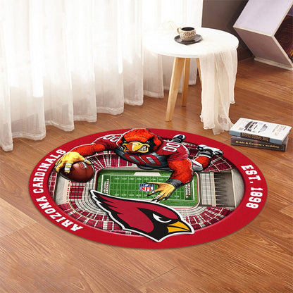 ARI x NFL Luxury 3D Round Rug DatND DVT