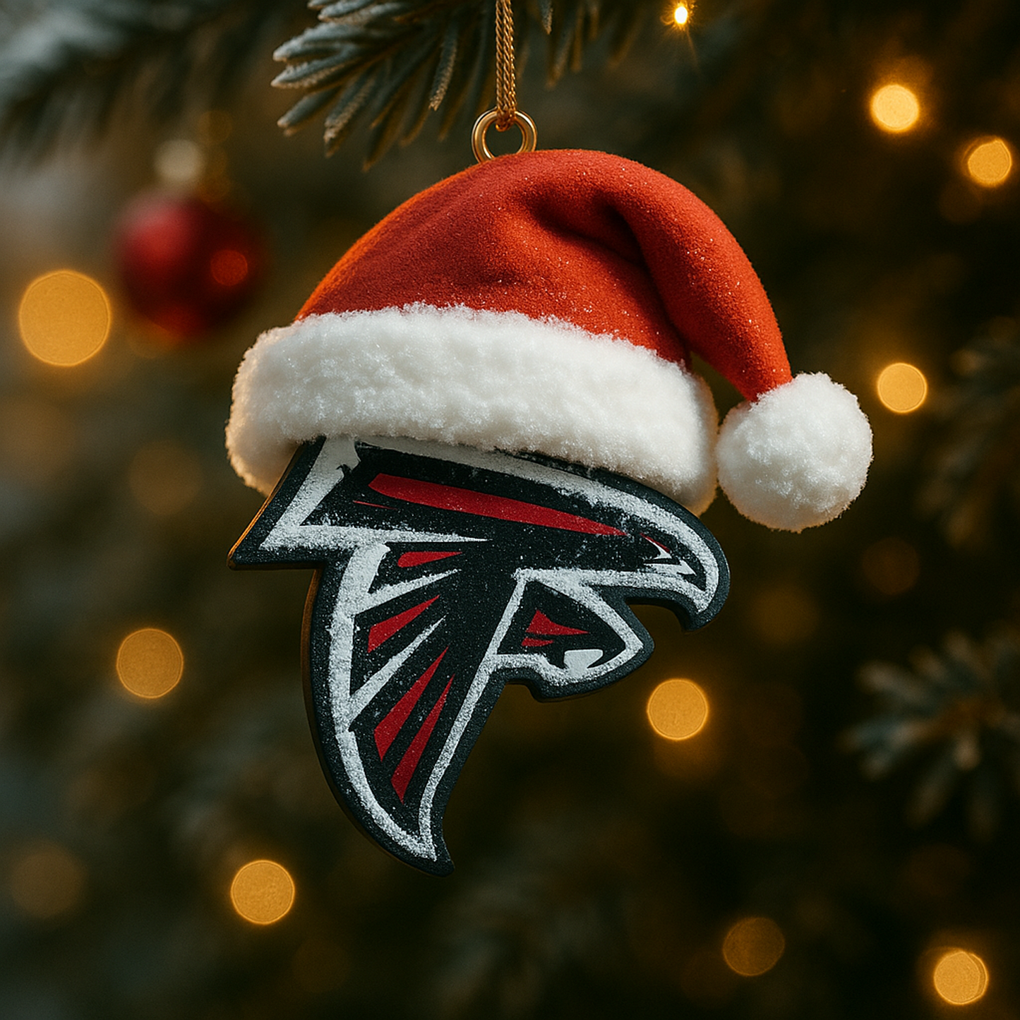 ATL x NFL Santa Hat Christmas Ornament 0811 DatND DVT