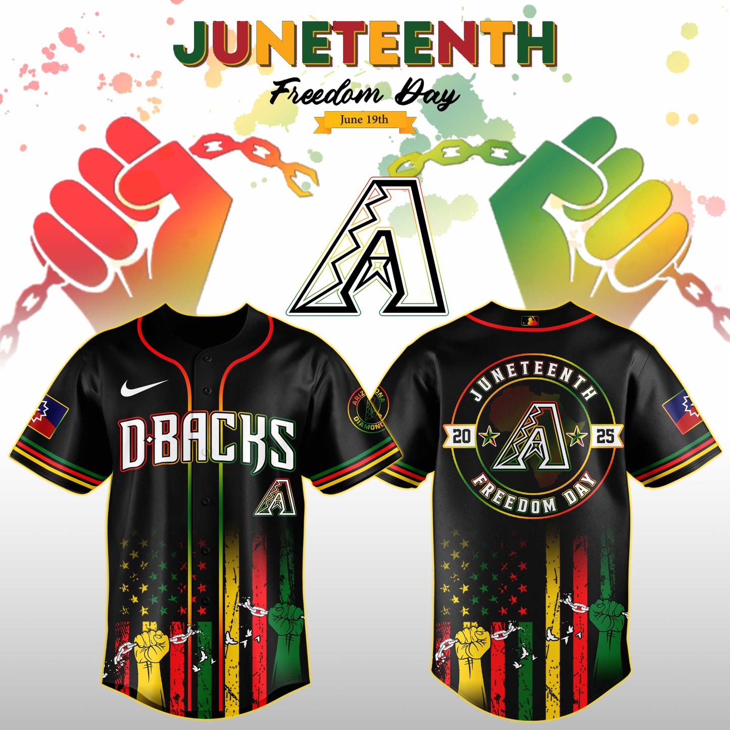 Arizona Diamondbacks MLB X  Juneteenth Day Baseball Jerseys NDD