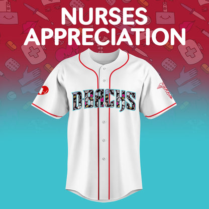 Arizona Diamondbacks Nurses Appreciation White Baseball Jersey NDD