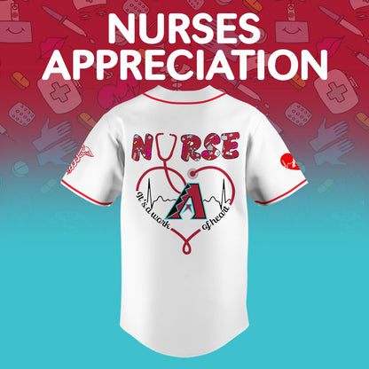 Arizona Diamondbacks Nurses Appreciation White Baseball Jersey NDD