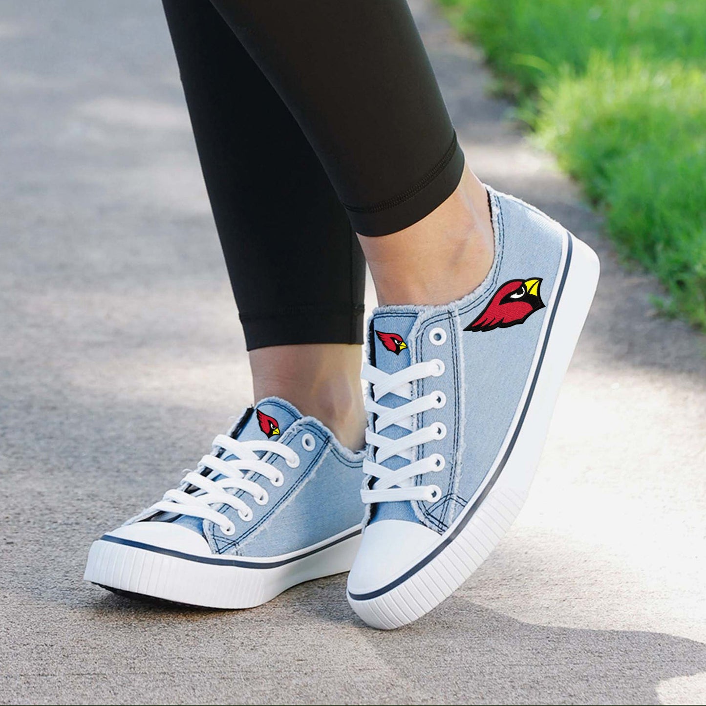 Arizona Cardinals Womens Denim Low Top Canvas Shoes NDD