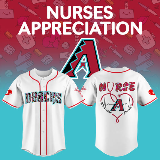 Arizona Diamondbacks Nurses Appreciation White Baseball Jersey NDD