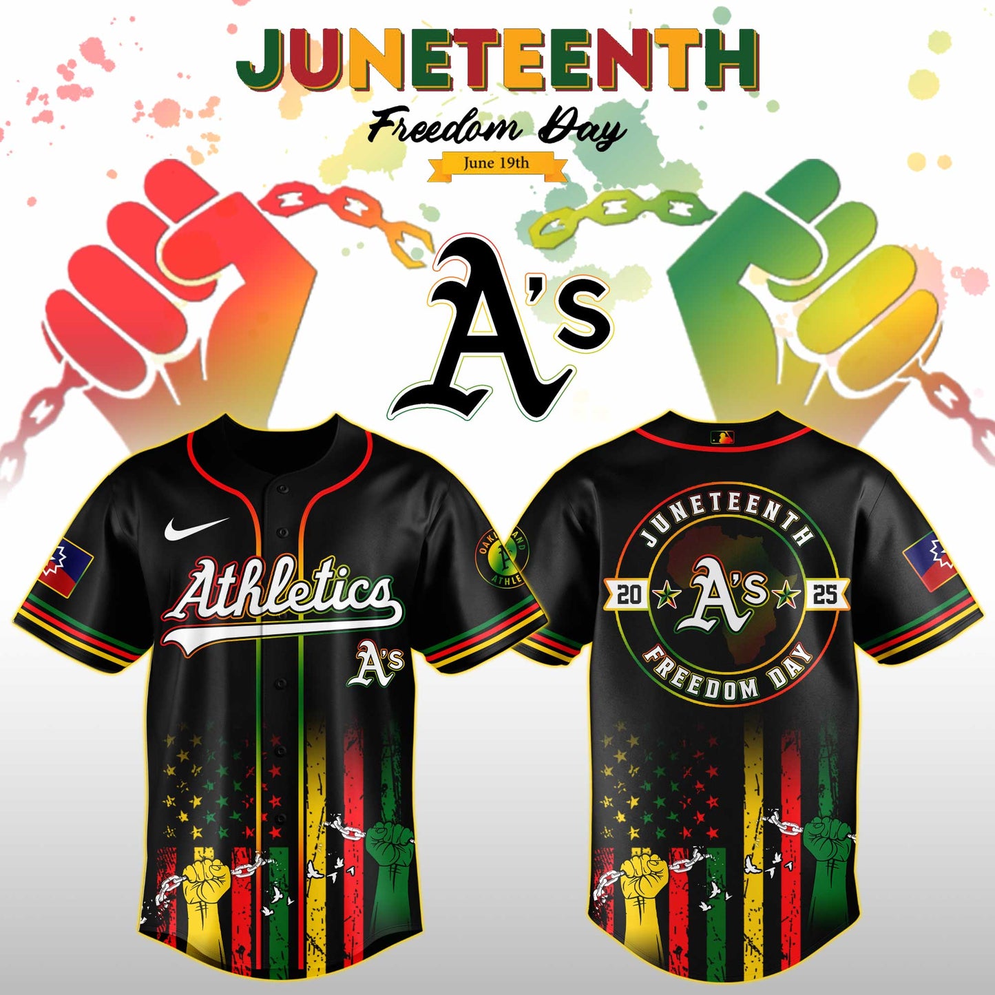 Athletics MLB X Juneteenth Day Baseball Jerseys NDD
