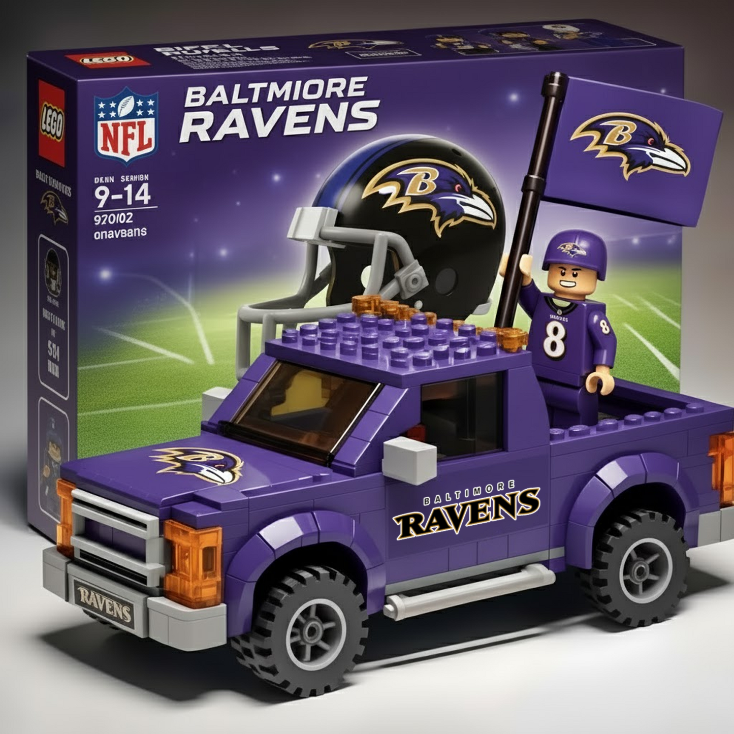 BAL x NFL Building Blocks Truck Toy Set DatND DVT