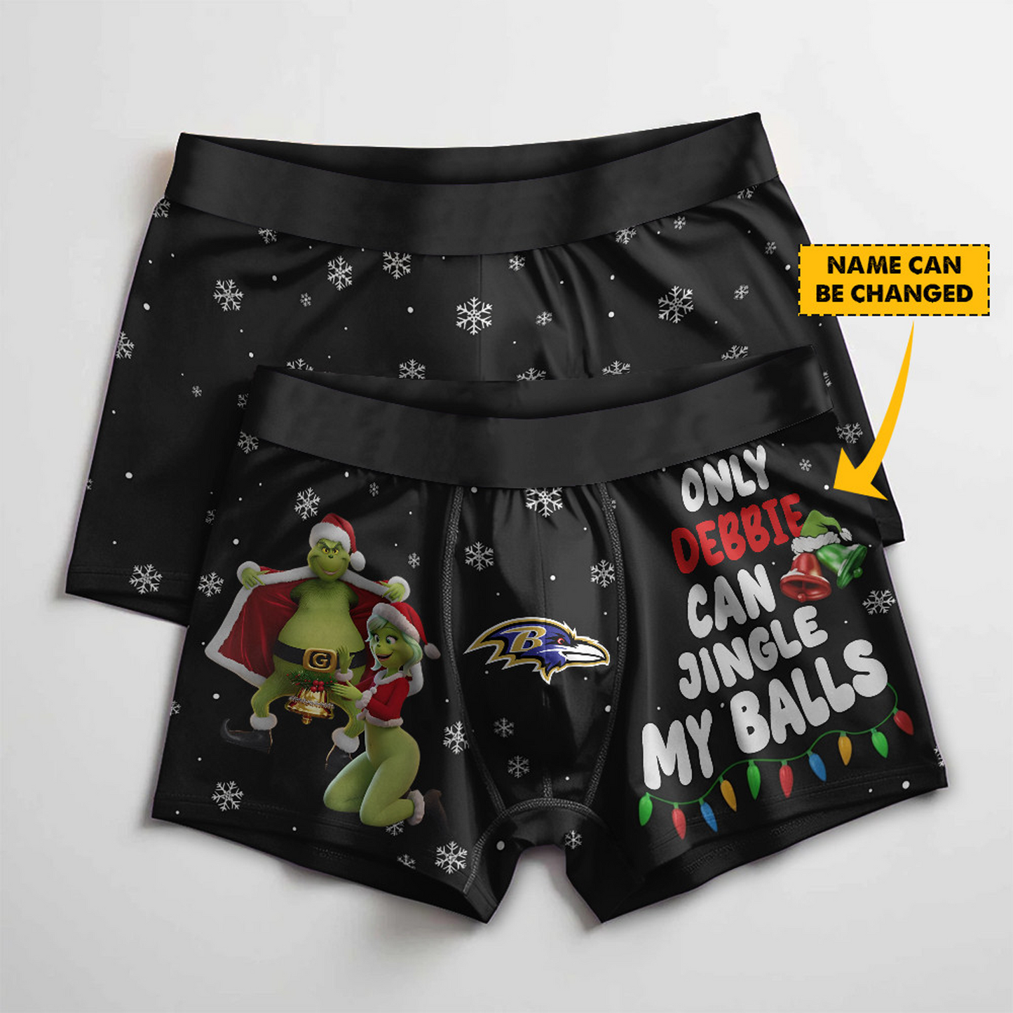 BAL x NFL Funny Grinch Men Boxers Personalized Any Name DatND DVT