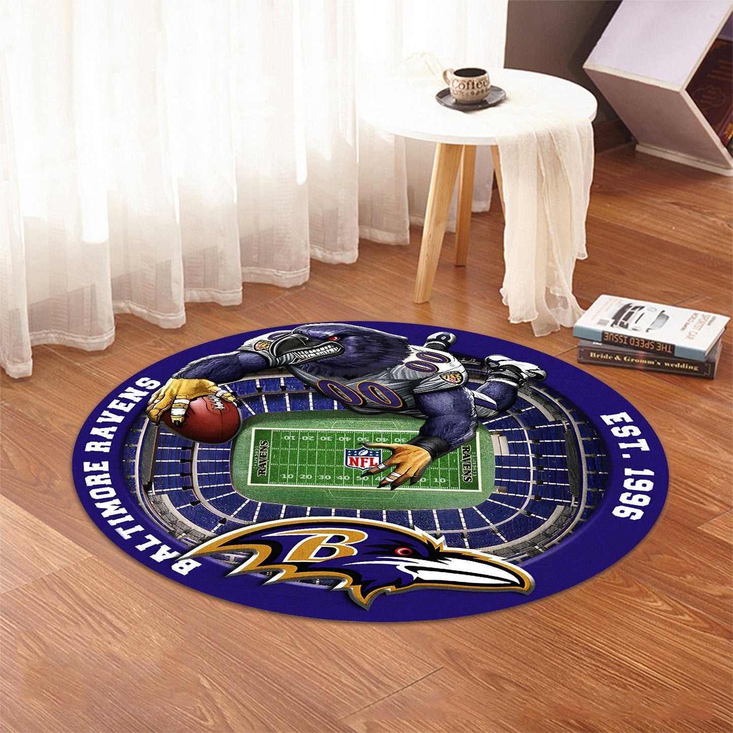 BAL x NFL Luxury 3D Round Rug DatND DVT