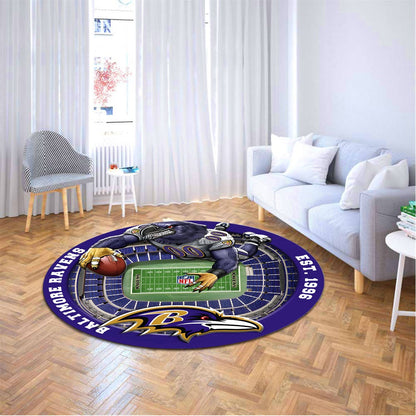 BAL x NFL Luxury 3D Round Rug DatND DVT